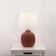 Textured Table Lamp In Brown With Fabric Shade E14 40W Textured Table Lamp In Brown With Fabric Shade E14 40W